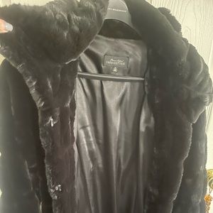 Fabulous Furs: Black faux fur le mink coat
